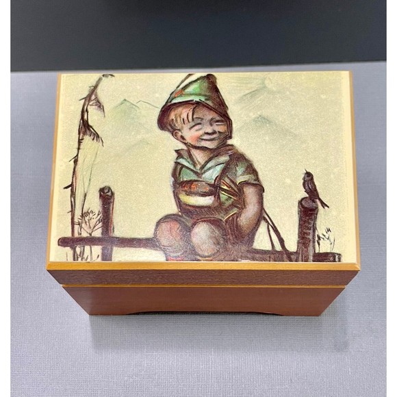 Handmade Swiss Music Box Plays Lara's (Theme from Dr. Shivago) Wooden Box - Picture 1 of 8
